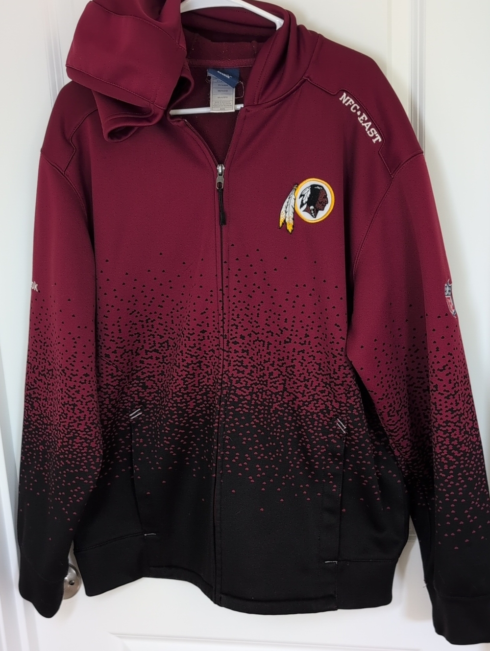 Reebok Onfield NFL Chiefs Maroon and Black Full-Zip Hoodie